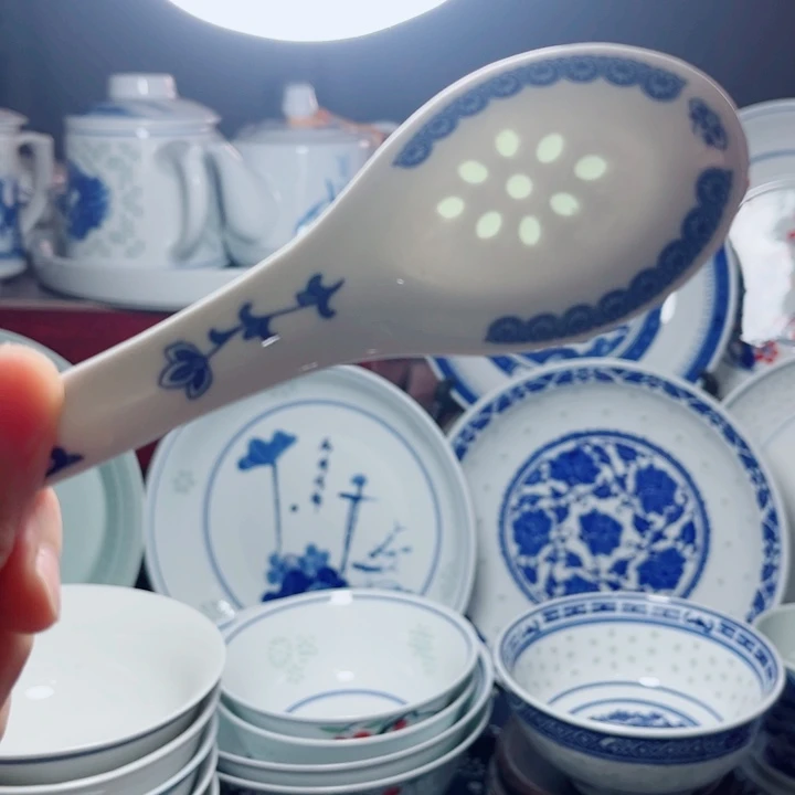 青花玲珑发小红红咖啡杯滴**音