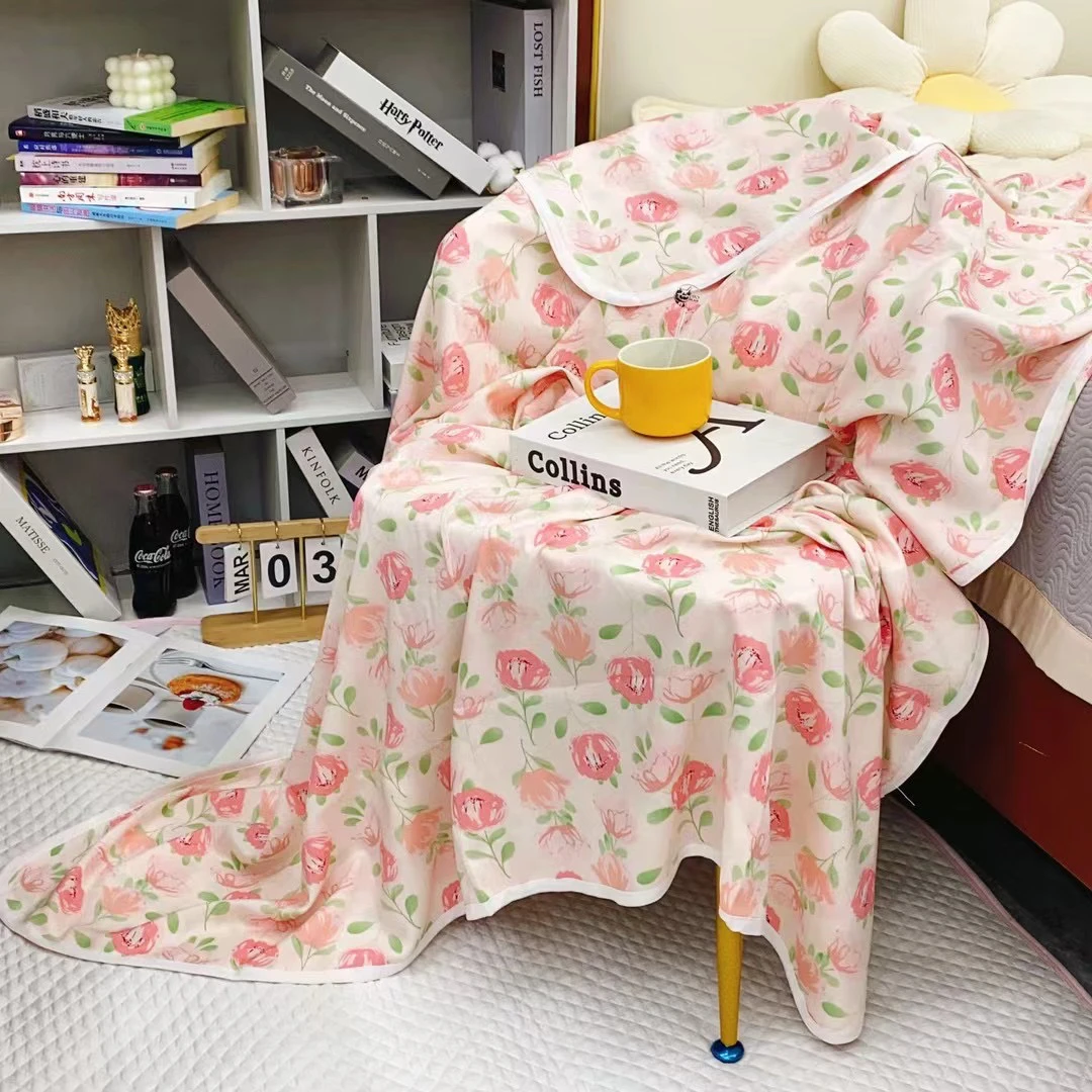 山东特产双层人造棉绸单双人款盖毯多功能沙发午休睡毯香稠毯子