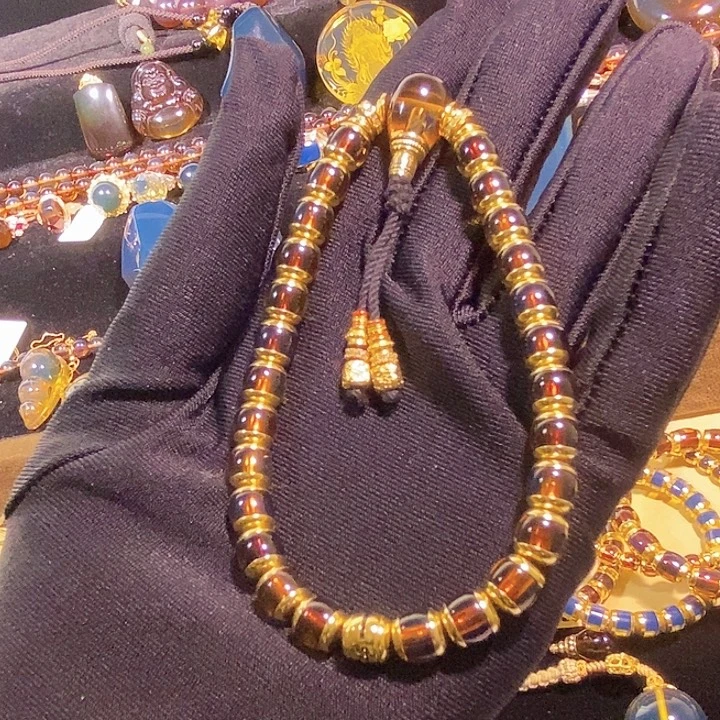 蓝珀未镶嵌珠宝奇石墨西哥红蓝手持7