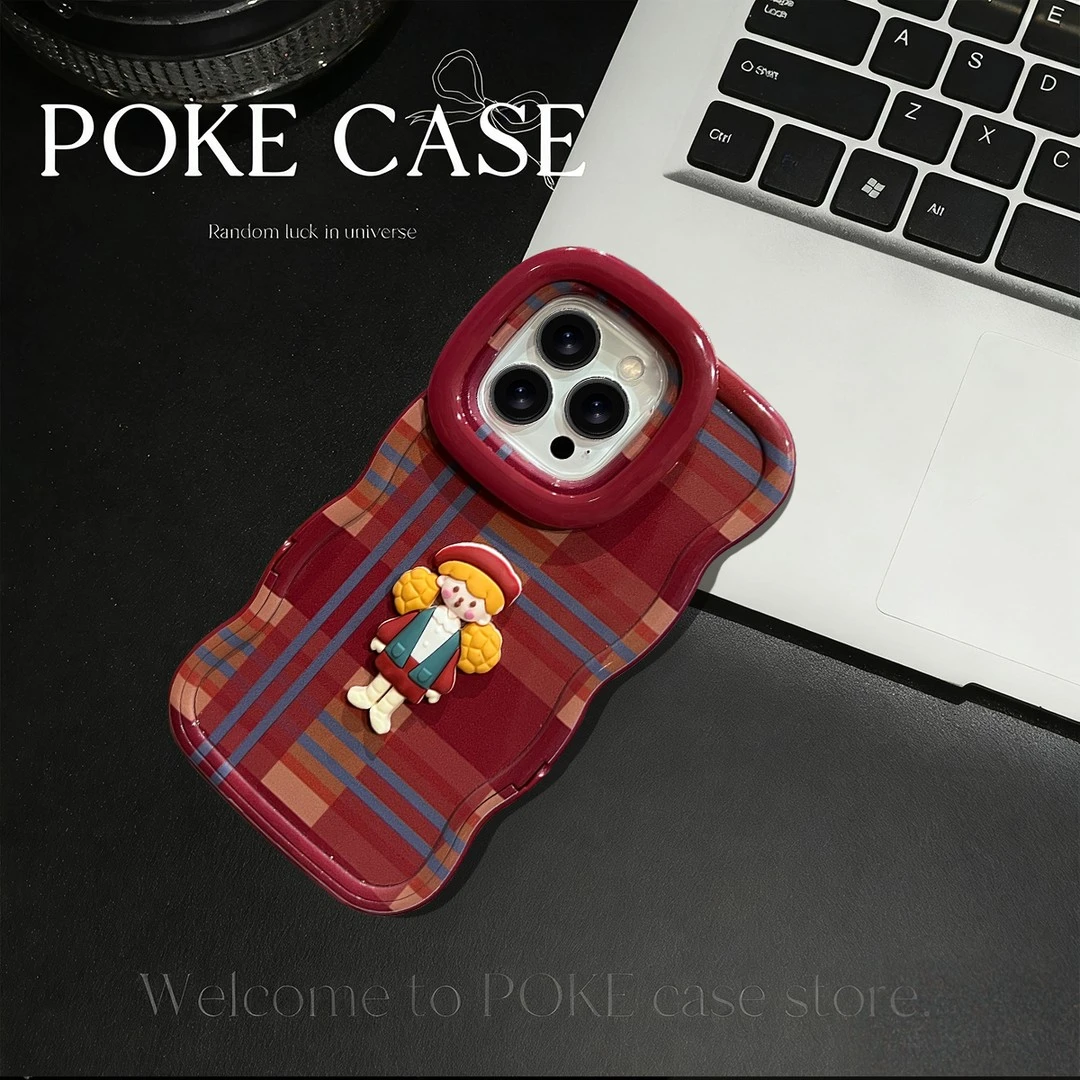 板凳双支架红格女孩适用苹果17PROMAX华为vivo小米oppo手机壳