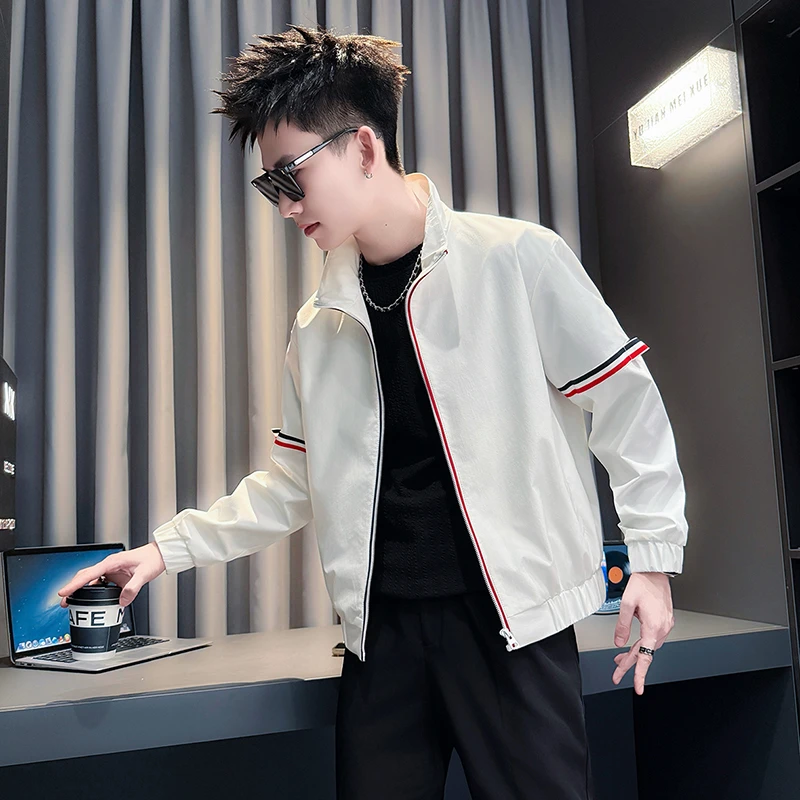 外套男款春秋季2025新款男生衣服高级感男装网红洋气炸街立领夹克