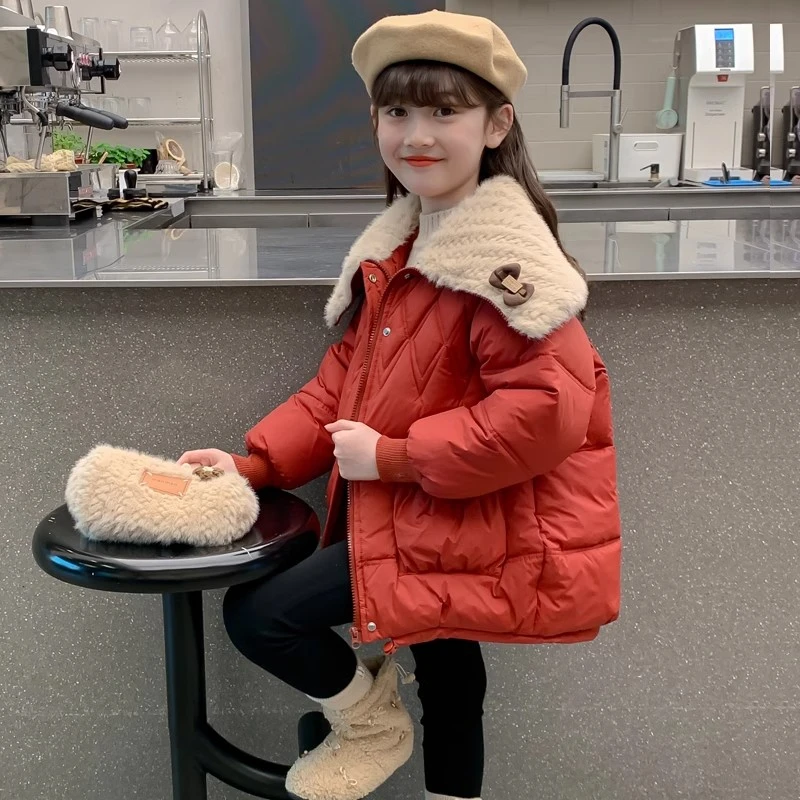 女童棉服冬装2024新款洋气儿童冬季加厚棉衣女孩冬款韩版棉袄外套