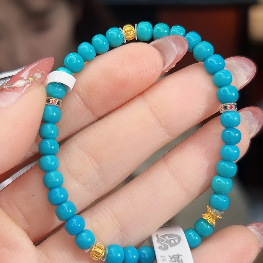 绿松石18K金镶嵌珠宝奇石