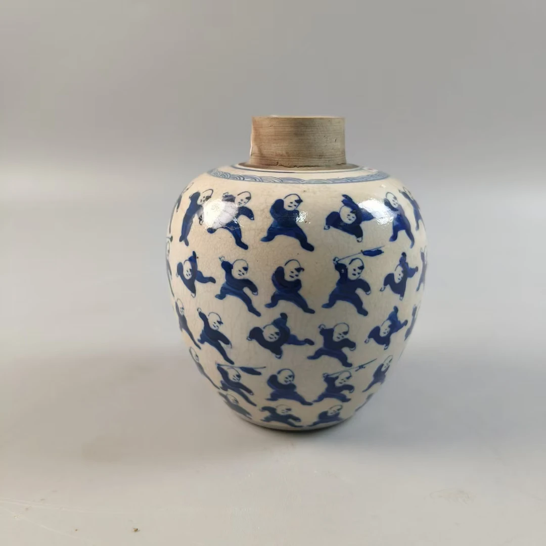 青花婴戏罐4120015