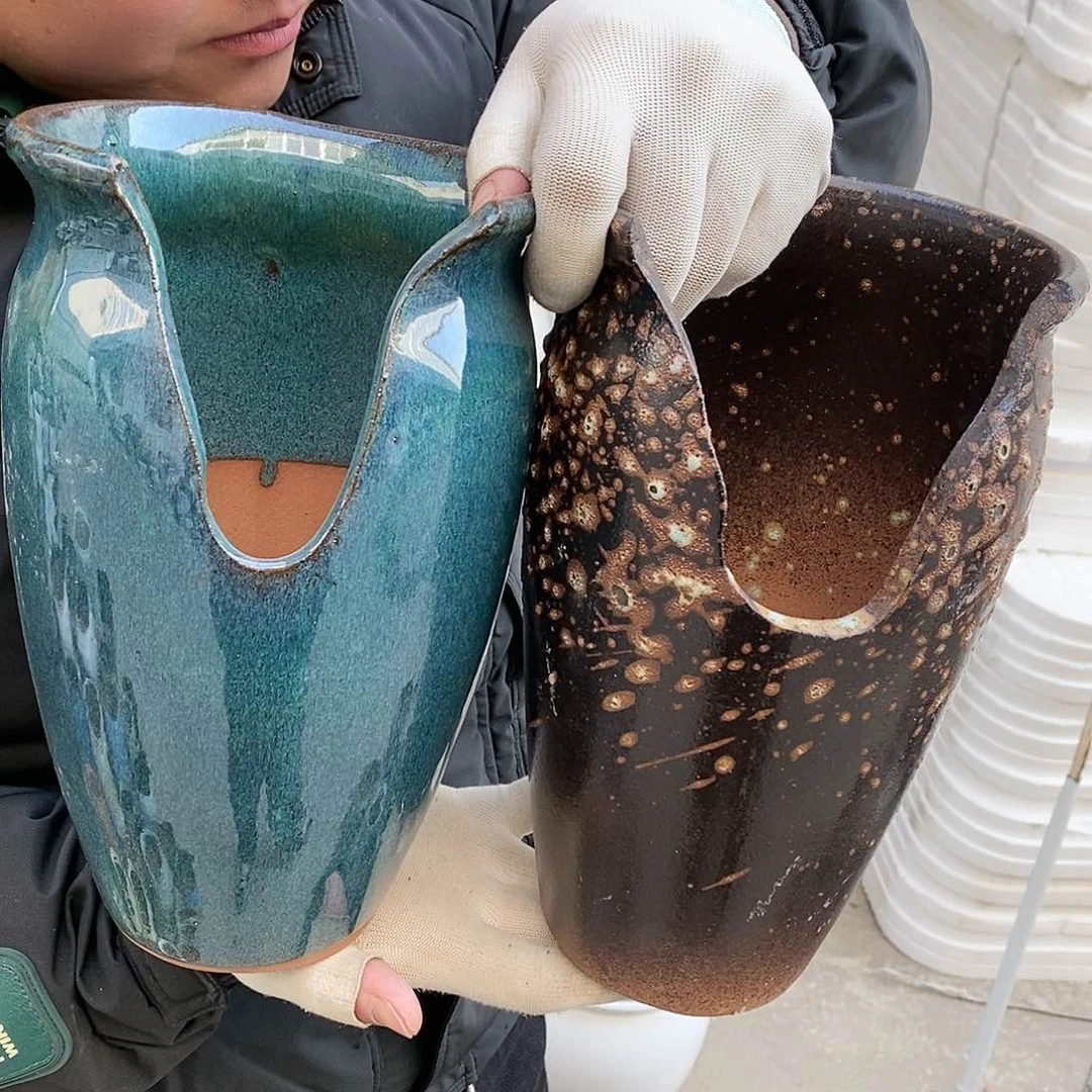 紫砂花盆瑕疵口15高25瑕疵