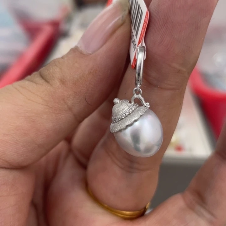 海水珍珠银S925镶嵌颈饰