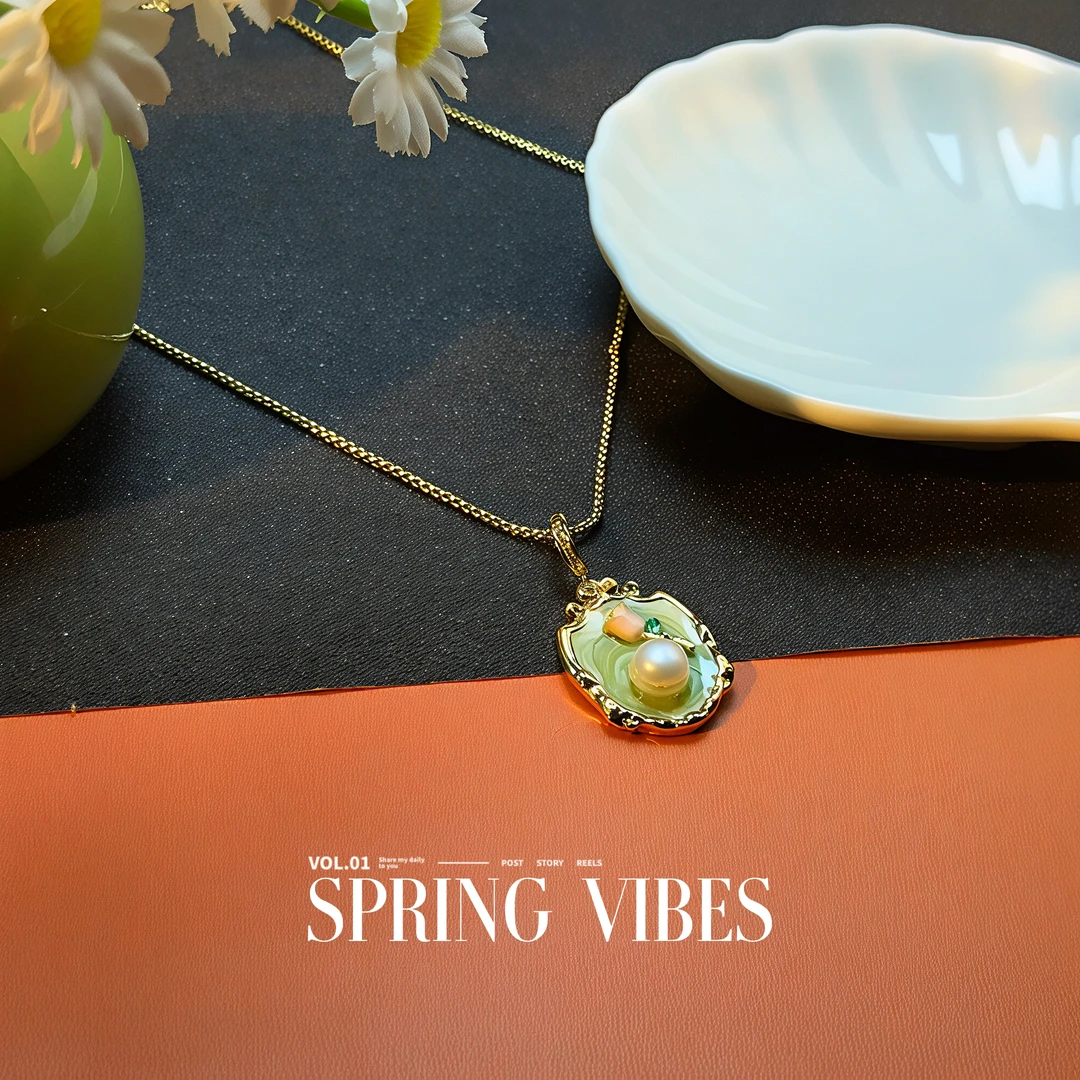 天然淡水珍珠项链 - DSN设计师款项链（5038）