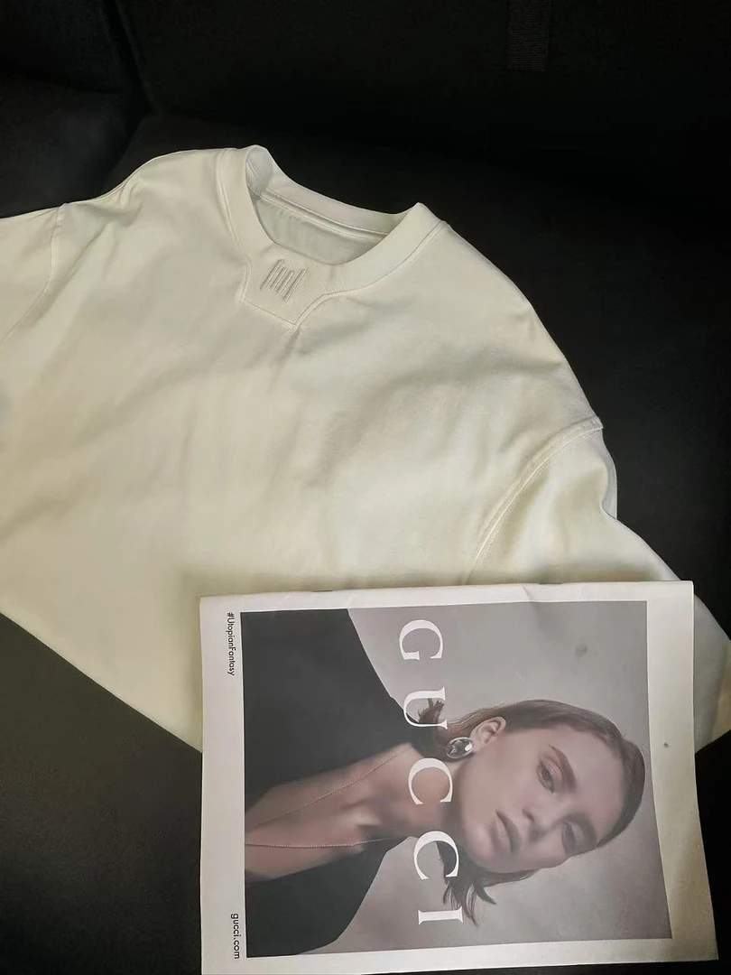 【蜡小新】【基础】中大童宽松圆领针织短袖T恤，模特穿150，