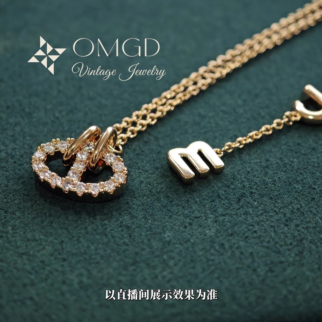 铜合金合成锆石项链 【D9134】流苏猪鼻子项链 轻奢时尚设计款-AP