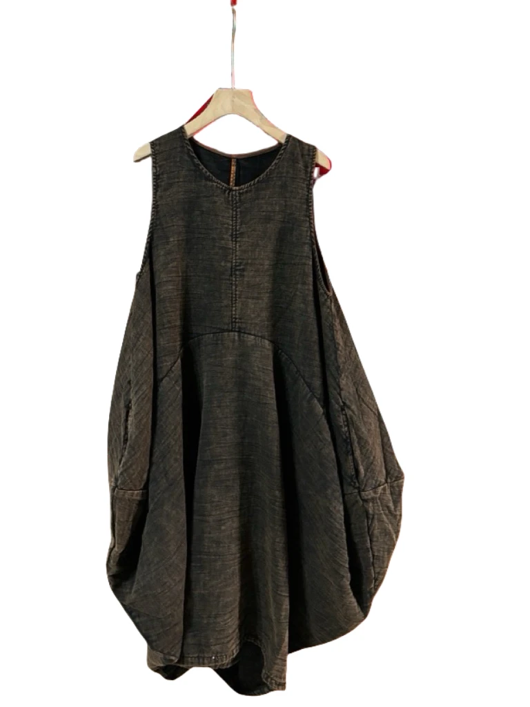 华姐家个性怀旧中长款马甲裙