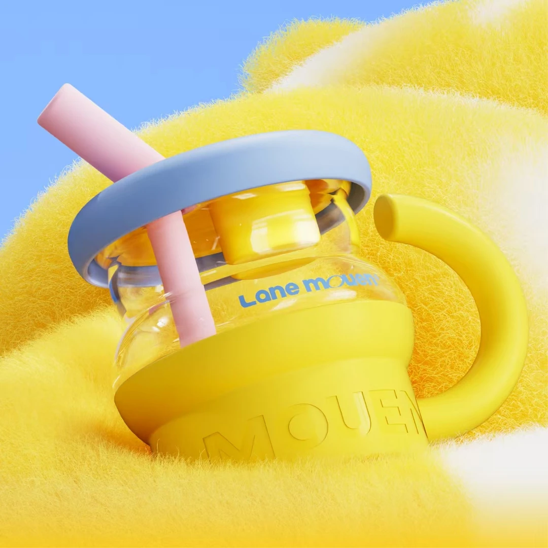 览萌Lane Mouen喵喵吸管玻璃杯高颜值水杯700ml