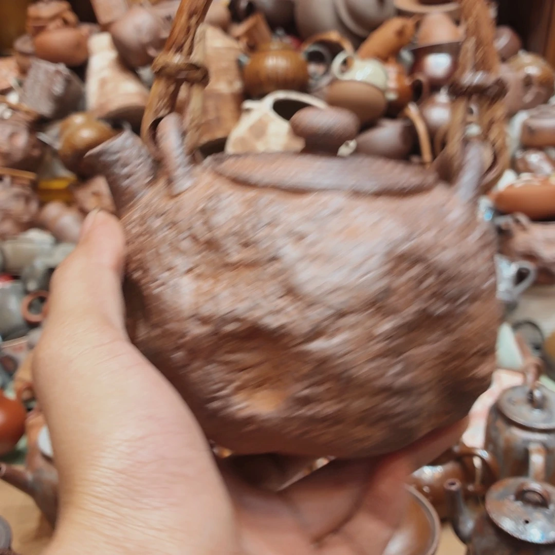 柴烧老岩泥手工茶壶器皿