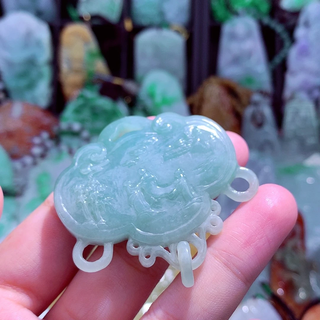 颈饰未镶嵌翡翠天然