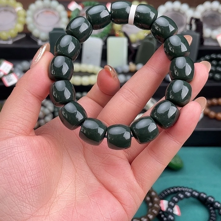 和田玉未镶嵌手链新疆塔什库尔干塔青卡14