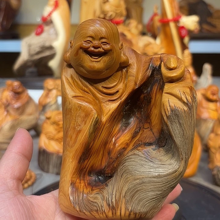 柏木太行崖柏弥勒佛