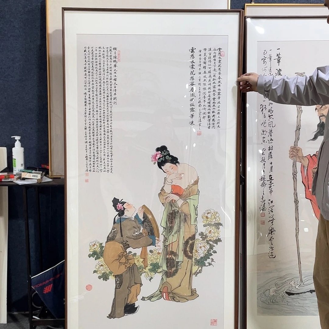 国画手绘画作品带框80/160