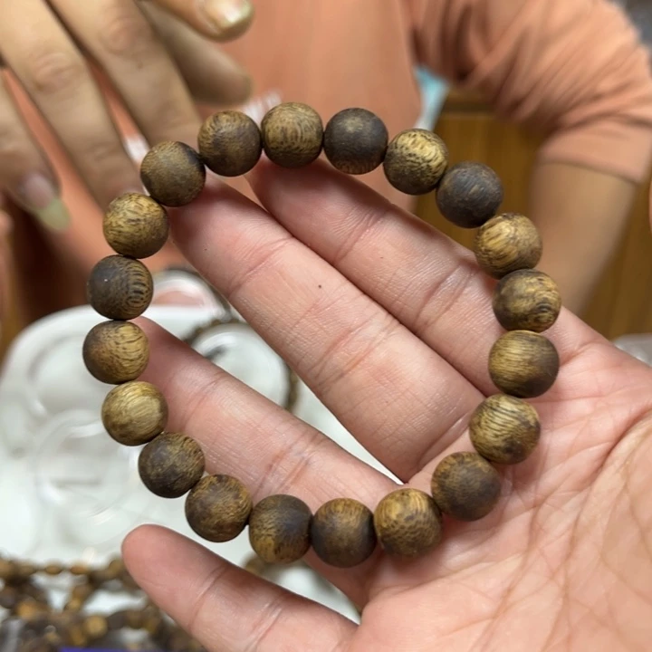 沉香手串亚*1.0圆珠单圈多样性发1
