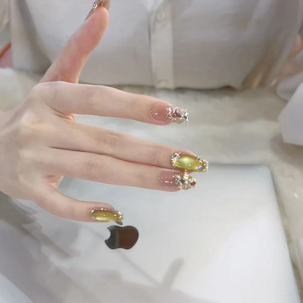 【富贵绿金】野世穿戴甲  纯手工美甲