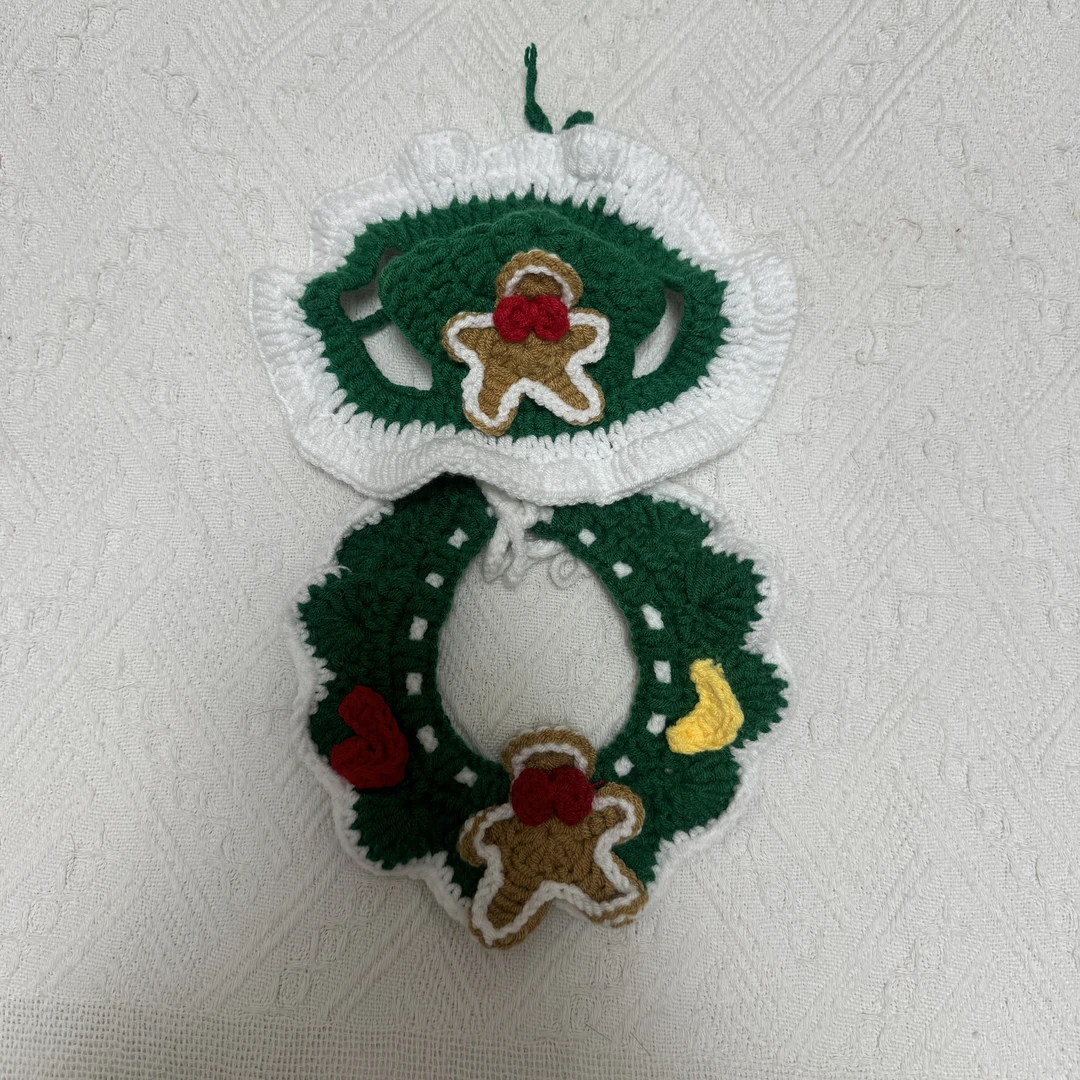 重工款宠物项圈猫咪狗狗圣诞新年针织围脖围巾