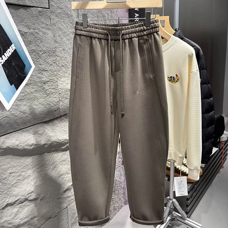 9C362 # 弯刀立裁质感厚实男士卫裤休闲裤