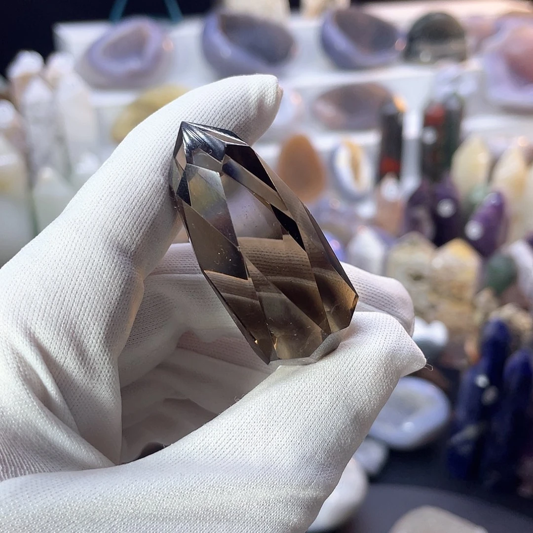 水晶刻面茶晶未镶嵌