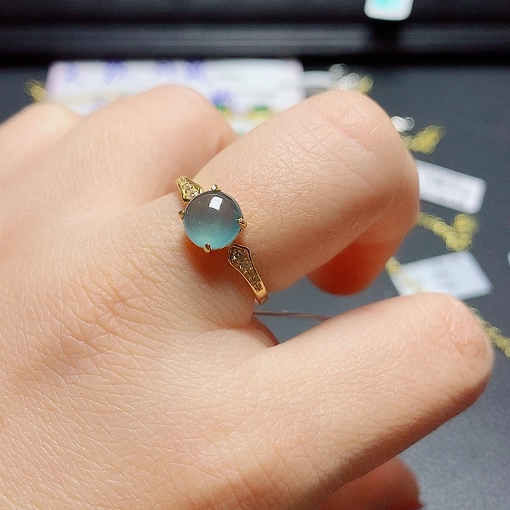 银S925镶嵌戒指翡翠