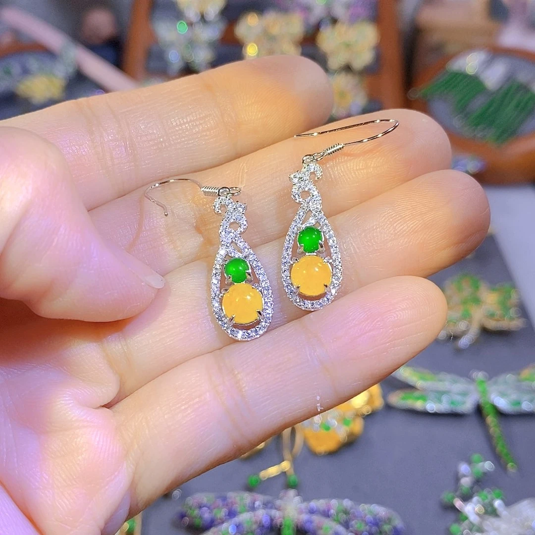 颈饰银S925镶嵌翡翠