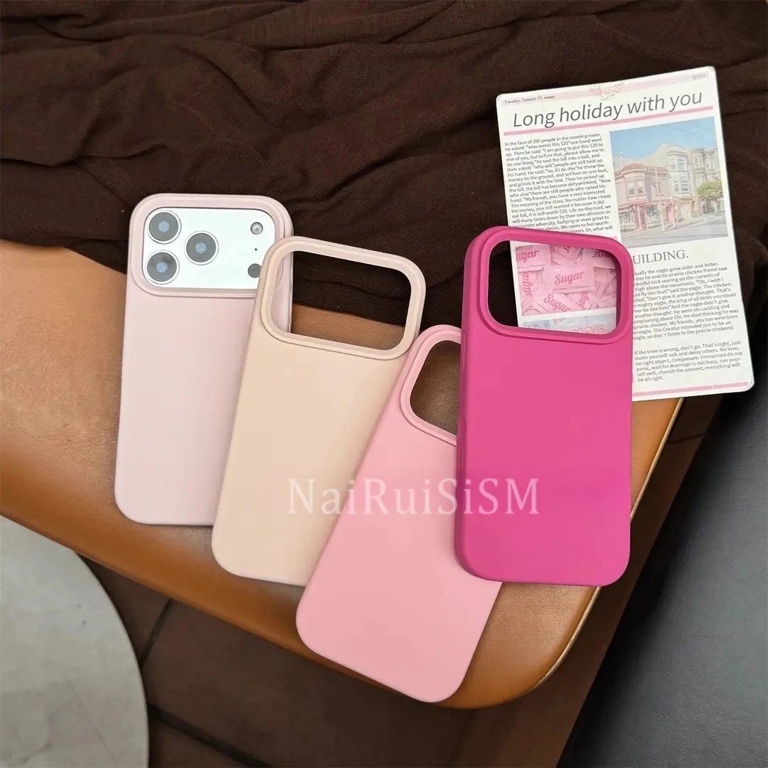 相机键全包厚款防摔适用iPhone17/16粉色液态硅胶手机壳17promax
