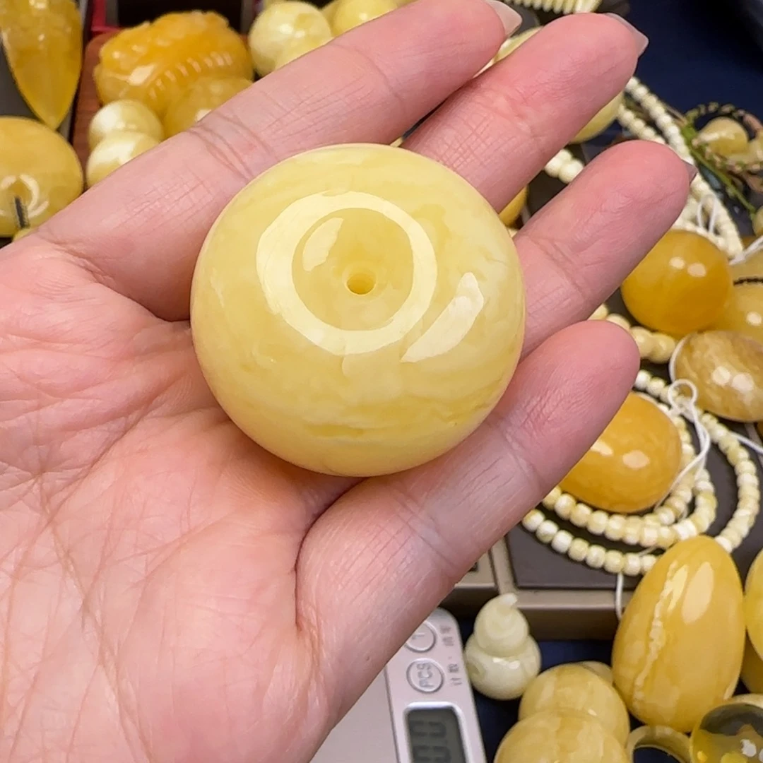 蜜蜡颈饰未镶嵌缘***～天然蜜蜡