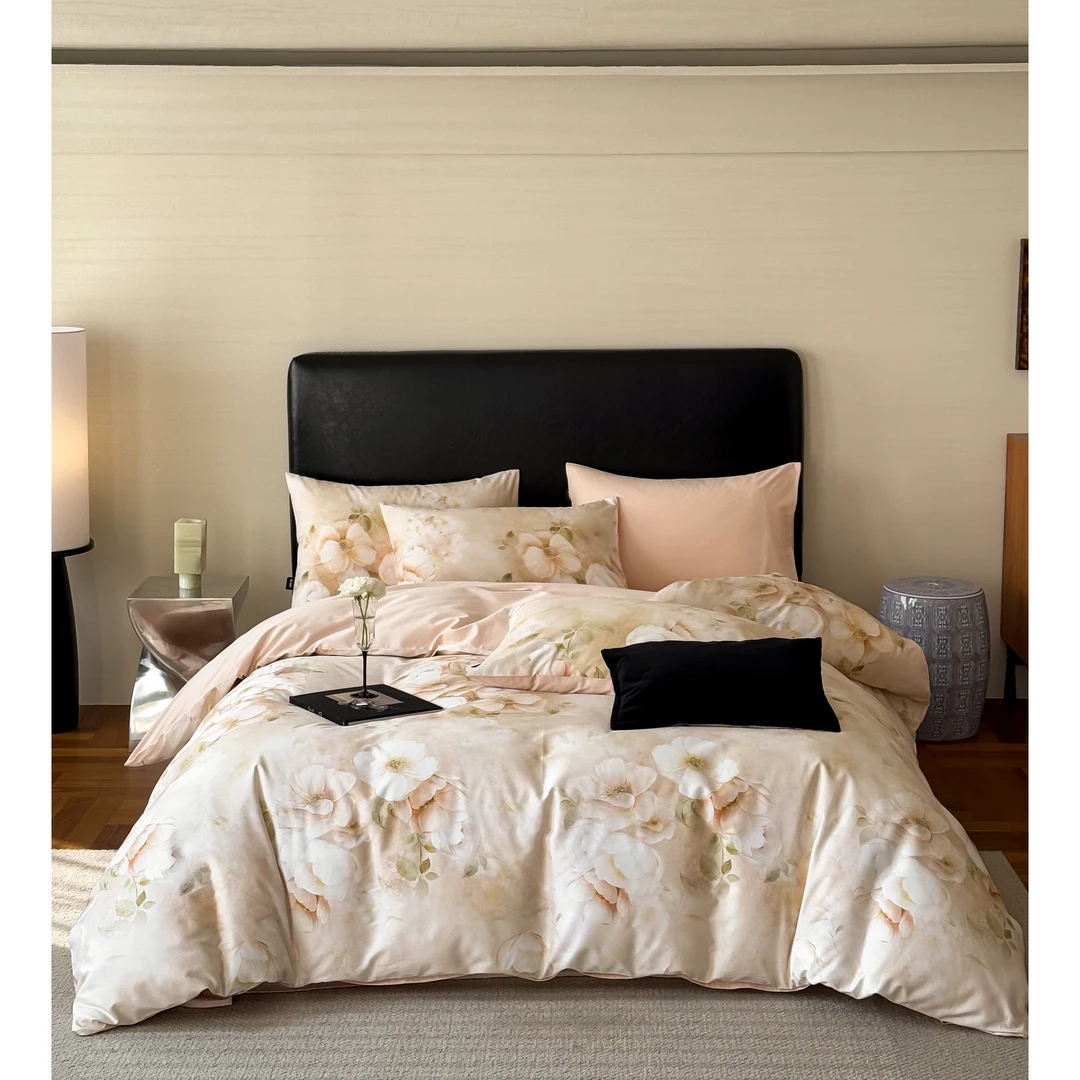 【大漂亮】春夏新款全棉印花长绒棉四件套  花柔  kz