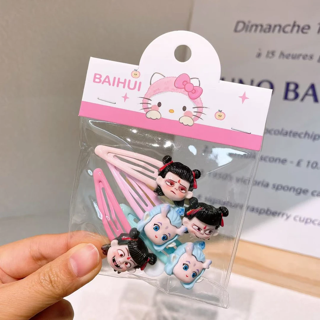 A-6525  bh 1包5个玩偶百搭卡通额前刘海碎发耐用掰掰夹     发圈