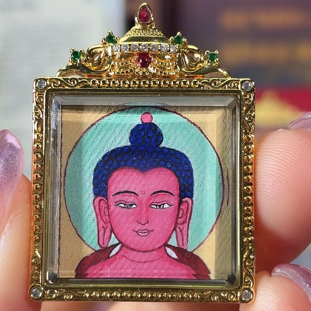 吊坠纯矿·纯手绘·阿弥唐卡50*40mm