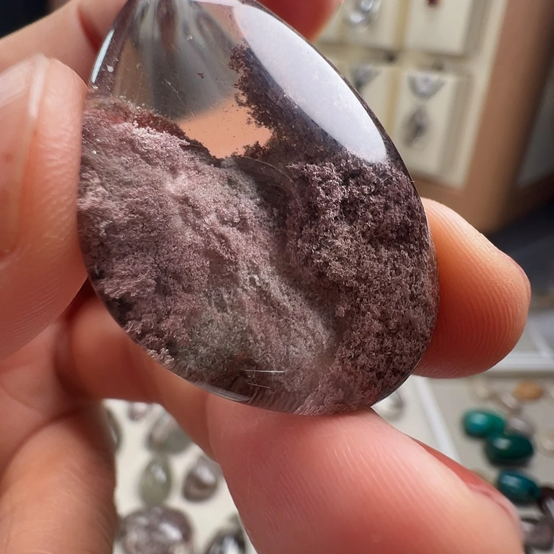 水晶颈饰银S925镶嵌天然幽灵水晶