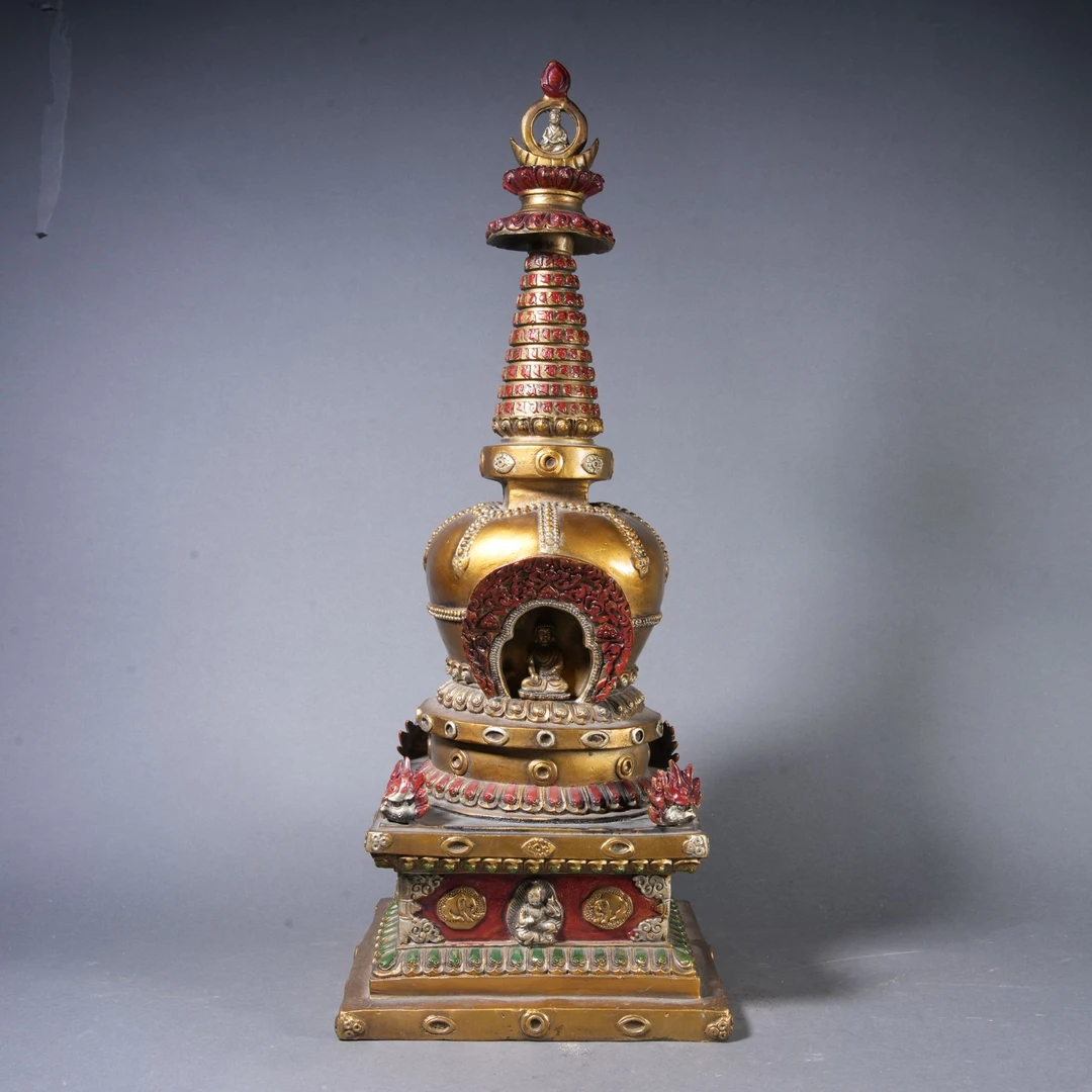 Tgz20 清代 铜鎏金佛塔