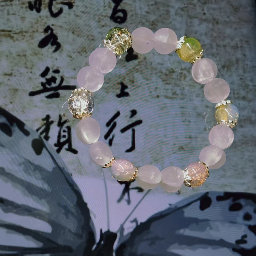 合金手链 聆渔秋原创手作配饰气质女手饰拼色紫色绿色ins卡其色
