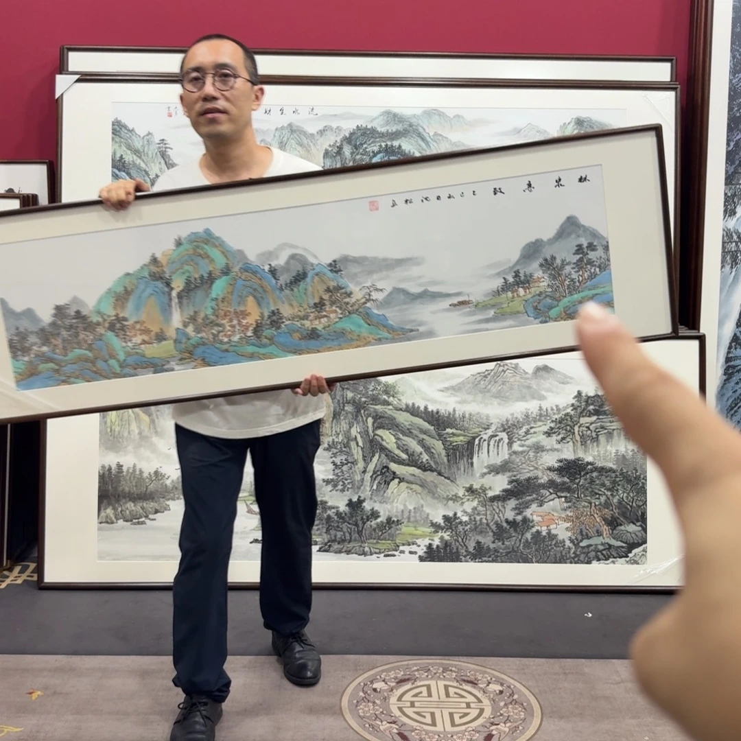 国画手绘作品带框160/45