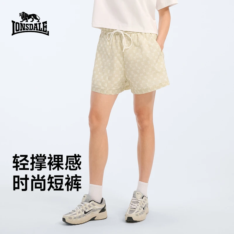 龙狮戴尔新款梭织短裤女夏季薄款简约运动跑步休闲裤五分裤夏天