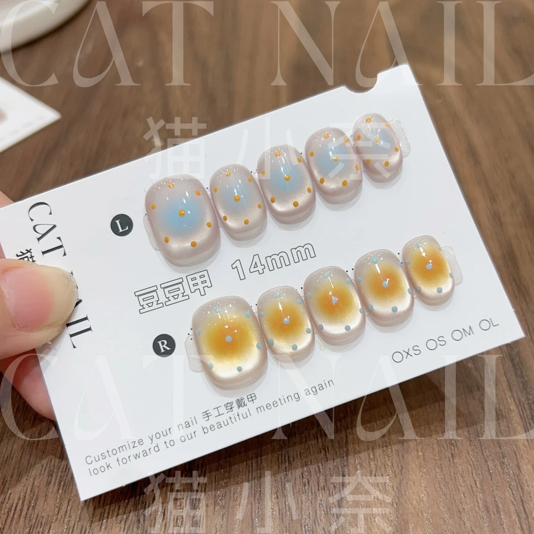 【长短可选】" 可露丽“纯手工穿戴甲 定制美甲贴片10片装