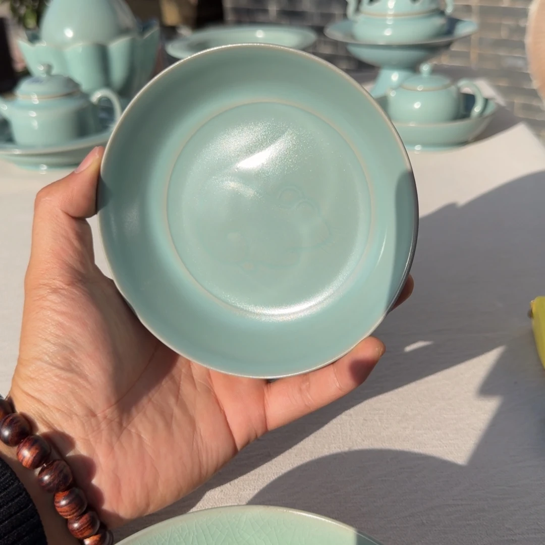 陶摆件全手工鼠纹洗