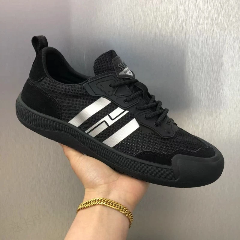 男鞋2025年新款夏季飞织休闲运动鞋百搭透气网面防臭单网男士板鞋