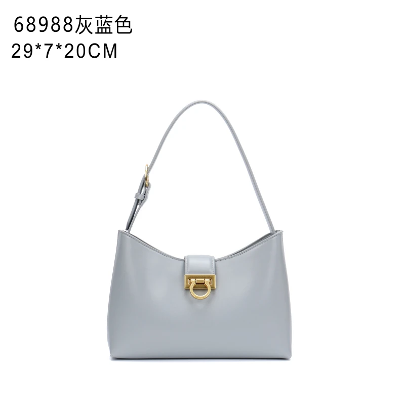 【云云甄选】QYX-68988-灰蓝色 轻奢菲德茜茜女包设计师单肩包