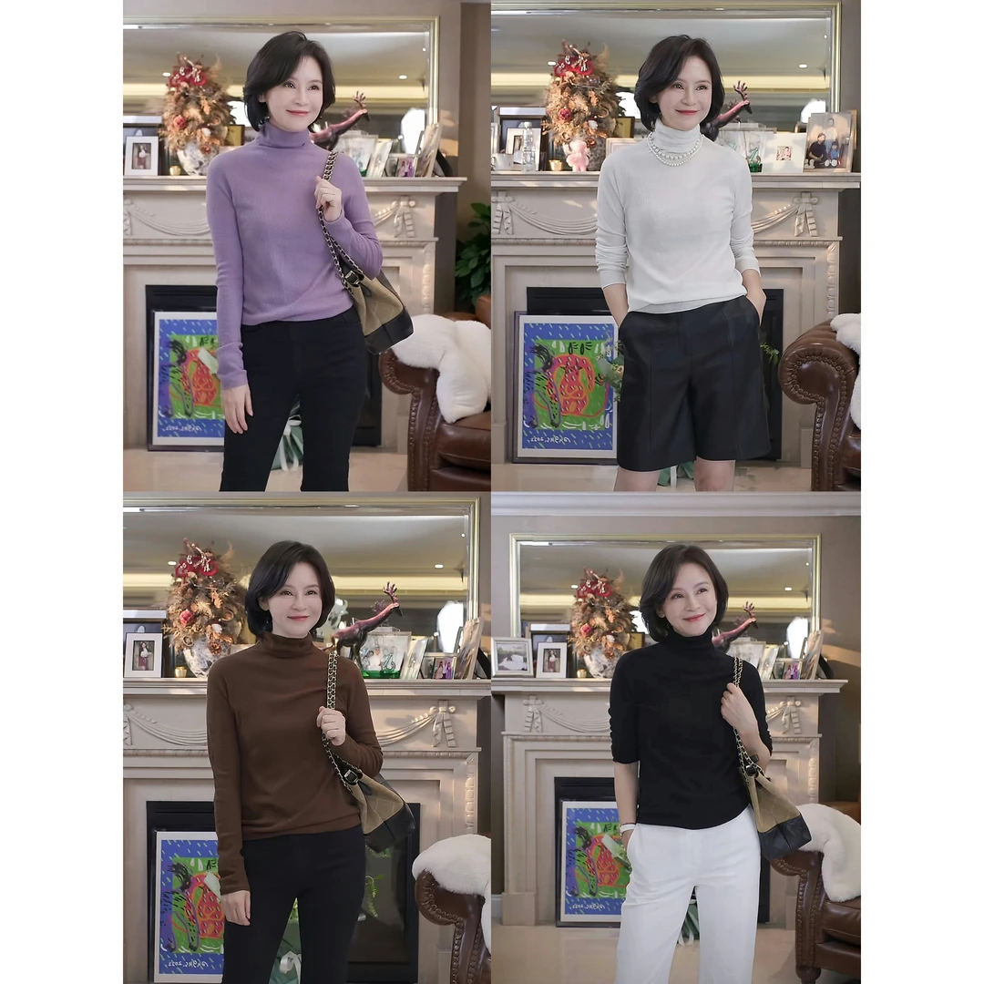 我是摩羯 调色师打底 160'S山羊绒桑蚕丝18针岛精无缝早秋针织衫