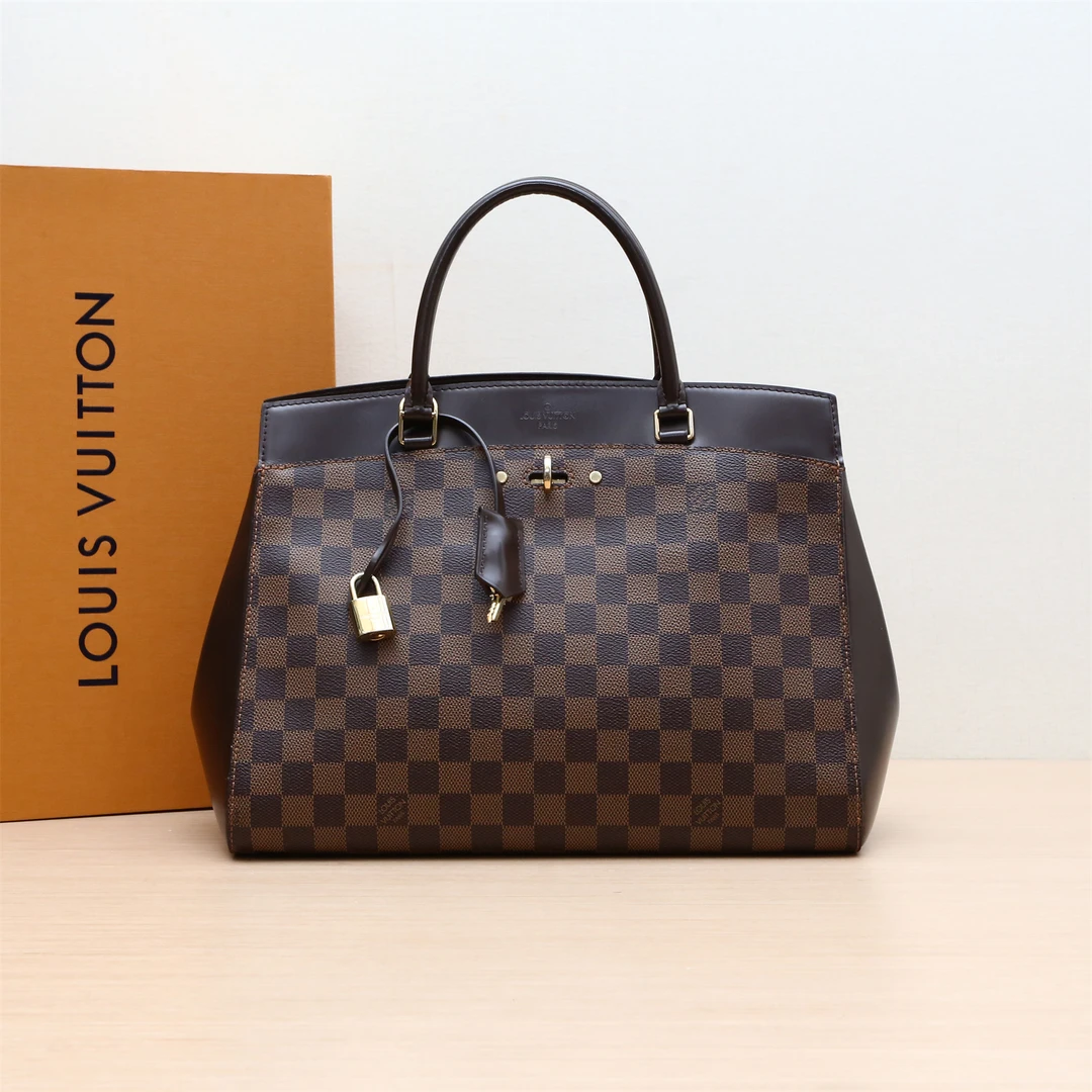 95新 LouisVuitton/路易威登 小花黑黑 饺子包 手提包 PVC 2014
