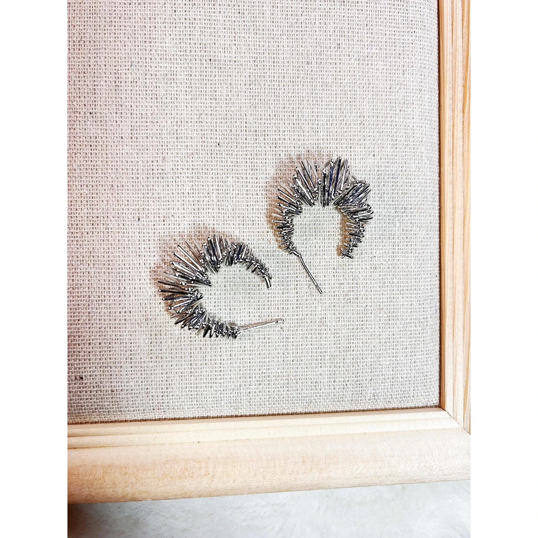 925银耳饰 商务风欧美风银色金色女浅金时尚百搭个性复古耳环欧美