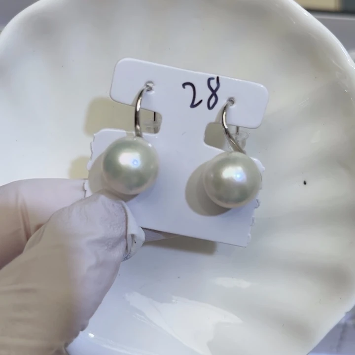淡水珍珠耳饰银S925镶嵌