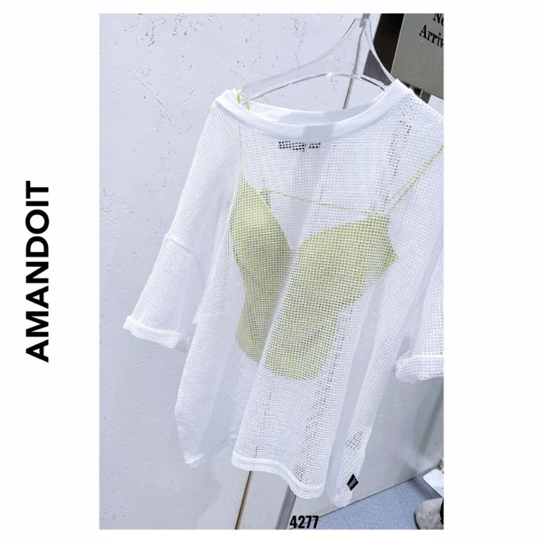 4277丨北欧风休闲微透网棉针织衫