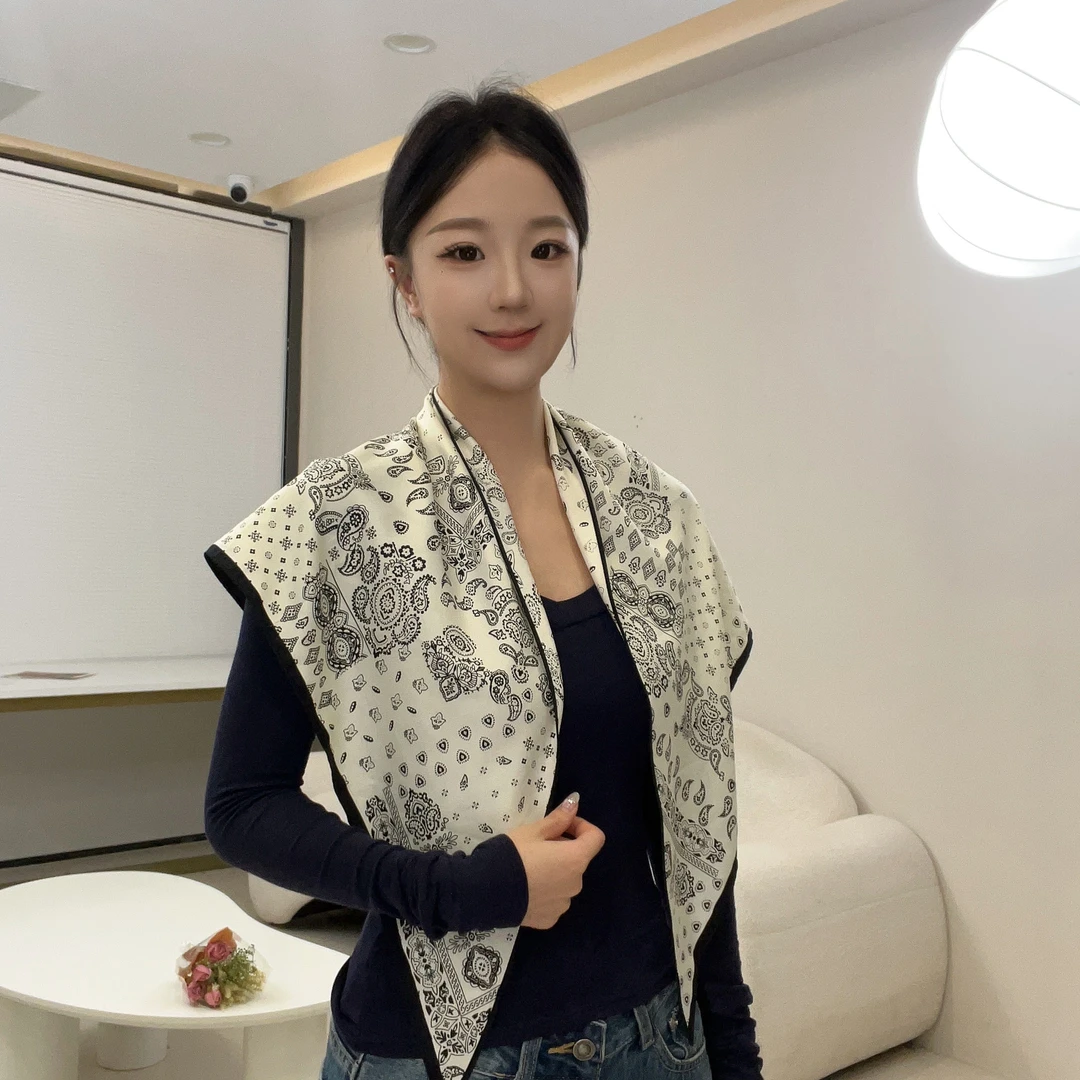 2025新款简约丝巾多功能披肩凉感三角巾百搭领巾高级感气质小围巾