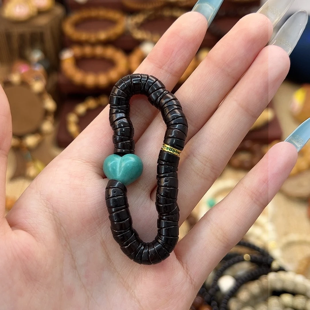 椰蒂手串A****6小肠手捻搭配爱心隔片