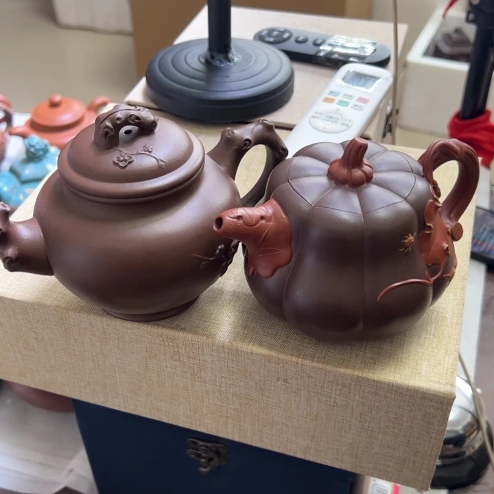 去***真茶壶紫砂原矿南瓜报春