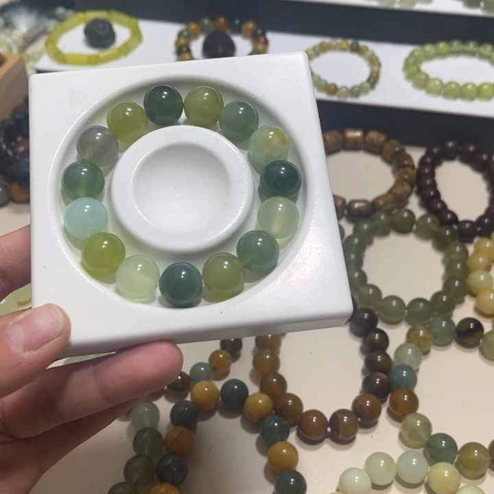 蛇纹石玉未镶嵌手链卡14